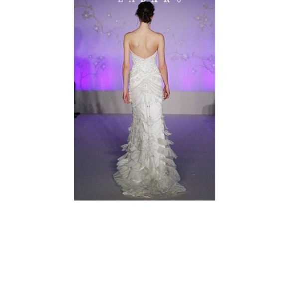Lazaro Chandelier 3059 Beaded Strapless Wedding Gown Ivory - Picture 4 of 12